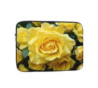 Graziosa borsa per laptop con fiore di rosa gialla da 10 pollici, impermeabile, antiurto, borsa per computer portatile, borsa leggera per tablet