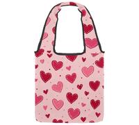 Graziosa borsa tote in tela con motivo a fiocchi e rose, borsa media per libri, riutilizzabile, per donne, ragazze, insegnanti, infermiere, Multicolore 07, 14.1x14.9in/36x38cm