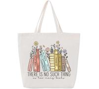 Graziosa borsa tote in tela con tasche, regalo per gli amanti dei libri, regalo per il Ringraziamento, compleanno, Natale per gli amanti dei libri, accessori per la lettura, bibliotecario, libri
