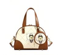 Graziosa borsa tote stampata per donna, borsa a tracolla con manico superiore, borsa a tracolla con tracolla staccabile e tasca portamonete Fumetto,ColoratoPoliuretano