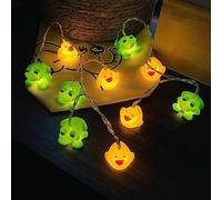 Graziosa catena luminosa a forma di rana, a forma di anatra, a batteria, per Halloween, Natale, giorno del Ringraziamento, casa, festa dei bambini, decorazione per la camera da letto (1,65 m/10 LED,
