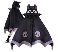 Graziosa coperta con cappuccio portatile per Halloween, coperta con | Scatena il tuo pipistrello interno con questo divertente mantello da coperta a pipistrello, perfetto per i più interessanti