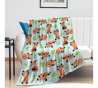 Graziosa coperta con panda rosso, super morbida, leggera, in flanella, regalo decorativo per amanti dei panda rossi, per bambini e adulti, 127 x 102 cm