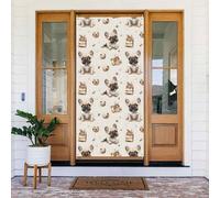 Graziosa copertura decorativa per porte con stampa di cane calcio, decorazioni per interni ed esterni, primavera, estate, autunno, inverno, Halloween, Natale, decorazioni per la casa