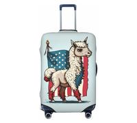 Graziosa copertura per bagagli da viaggio con bandiera degli Stati Uniti, in alpaca - Elasticità per valigie, protezione per bagagli 45-81 cm, Nero , L