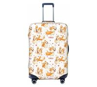 Graziosa copertura per bagagli da viaggio con stampa Corgi, lavabile, per valigie, 45-81 cm, alta elasticità, Nero , x-large