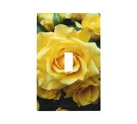 Graziosa copertura per piastra da parete con rosa gialla, copertura per interruttore duplex a 1 uscita, presa elettrica, piastra da parete, per cucina, camera da letto, decorazione