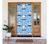 Graziosa copertura per porta con stampa a forma di panda, decorazione decorativa per interni ed esterni, primavera, estate, autunno, inverno, Halloween, Natale, decorazioni per la casa