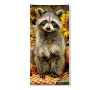 Graziosa copertura per porta procione, decorazione rustica per porta d'ingresso, decorazione per interni ed esterni, 91 x 182 cm