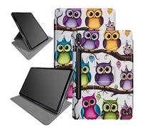Graziosa custodia con gufetti per Samsung Galaxy Tab S9 Ultra 2023/S8 Ultra 2022 [SM-X910/X916B/X918U/X900/X906], con portapenne, rotazione a 360 gradi, angoli di visione multipli con funzione sleep