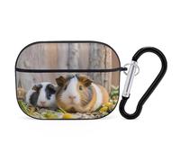 Graziosa custodia protettiva per AirPods Pro GuineaPig con anello portachiavi, custodia protettiva rigida per AirPods Pro di seconda generazione, per donne e uomini, facile da aprire, protezione