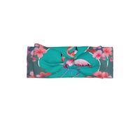 Graziosa fascia per capelli con fiocco per neonata - Adorabile fenicottero in una ghirlanda stampata, perfetta per bambine da 0 a 6 mesi