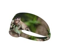 Graziosa fascia per capelli sportiva con motivo scimmie, adatta per corsa, fitness, ciclismo e altri sport.
