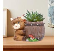 Graziosa fioriera a forma di mucca, scultura di mucca, decorazione per la