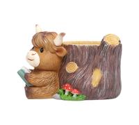 Graziosa fioriera a forma di mucca, scultura di mucca, decorazione per la