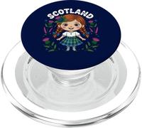 Graziosa gonna scozzese scozzese con fiori di cardo per bambini PopSockets PopGrip per MagSafe