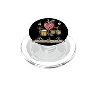 Graziosa grafica a forma di cuore per gli amanti dei ritmi e della batteria PopSockets PopGrip per MagSafe