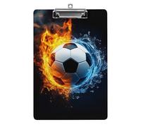 Graziosa lavagna portadocumenti in acrilico con clip a basso profilo, accessori per ufficio e scrivania, per donne e uomini, acqua, fuoco, sport, calcio, pallone da calcio