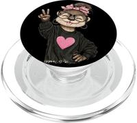 Graziosa lontra che strizza l'occhio di mare con occhiali divertenti per mamma e animali neri PopSockets PopGrip per MagSafe