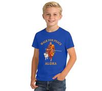 Graziosa maglietta a maniche corte con design grafico unico per ragazzi morbido e confortevole top per il tempo libero, Blu, 8-9 Anni