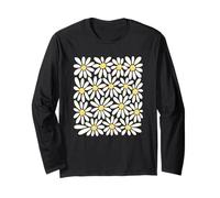 Graziosa Margherita Bianca griglia Fiore Grafica retrò estetica Maglia a Manica