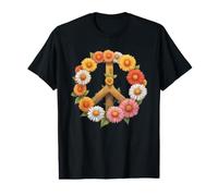 Graziosa Margherita Floreale retrò Segno della Pace per Le Donne Hippie Design Maglietta con Stampa Grafica Economica