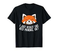 Graziosa Panda Rosso Mi Piace Davvero Panda Rosso, ok? Maglietta