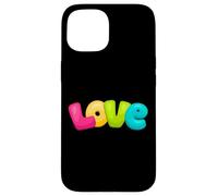 Graziosa parola d'amore in rosa, giallo, verde, blu Custodia per iPhone 15