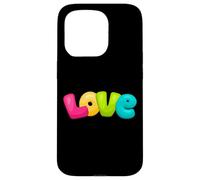 Graziosa parola d'amore in rosa, giallo, verde, blu Custodia per iPhone 15 Pro