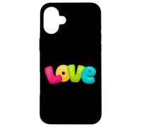 Graziosa parola d'amore in rosa, giallo, verde, blu Custodia per iPhone 16 Plus