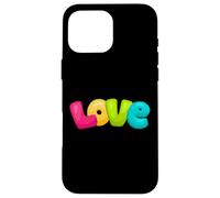 Graziosa parola d'amore in rosa, giallo, verde, blu Custodia per iPhone 16 Pro Max