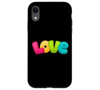 Graziosa parola d'amore in rosa, giallo, verde, blu Custodia per iPhone XR