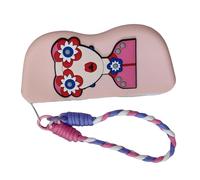 Graziosa per occhiali da sole, per occhiali da sole, in silicone con cerniera e cinturino da polso per organizzare e riporre gli occhiali, rosa, Refer to description