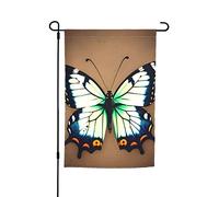 Graziosa piccola bandiera da giardino a forma di farfalla, 30,5 x 45,7 cm. Decorazione per esterni luminosa su entrambi i lati porta un po' di divertimento al tuo giardino.