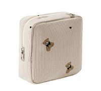 Graziosa piccola borsa per il trucco in velluto a coste con cerniera, mini coquette estetica con motivo a orso, tasca per chiavi, rossetto, porta carte, organizer per cavi dati, per donne e ragazze