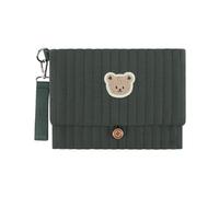 Graziosa pochette ricamata a forma di orso con scomparti, per il fissaggio al passeggino, con scomparto per salviette umidificate per quando si è in viaggio, ideale per le mamme