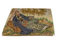 Graziosa poesia classica in miniatura Rumi - Arte spirituale tradizionale dipinta a mano su osso con coloranti naturali - pezzo del patrimonio culturale - calligrafia storica ispirata alla poesia di