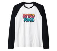 Graziosa Rabbia retrò con Colori Freddi Maglia con Maniche Raglan