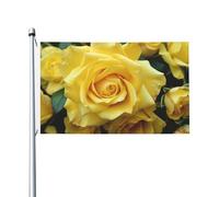 Graziosa rosa gialla fiore benvenuto giardino bandiera 90x150 cm no dissolvenza doppia faccia casa cortile bandiere all'aperto banner decorazione per cortile portico prato