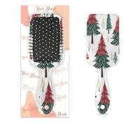 Graziosa spazzola per capelli con albero di Natale, per donne e ragazze, antistatica con setole in nylon lisce, spazzola districante, design leggero di ventilazione per capelli bagnati e asciutti (21
