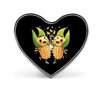 Graziosa spilla a forma di cuore con pannocchie di mais, spilla da bavero, per cravatta, abiti, matrimoni, compleanni, per uomini e donne, Love form, Metallo
