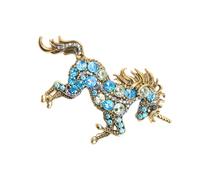 Graziosa spilla a forma di unicorno, in metallo, accessorio portatile per donne, spilla speciale a forma di unicorno, accessorio artigianale artistico in metallo robusto, One Size, come descritto