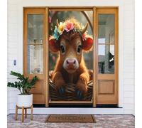 Graziosa stampa a forma di vitello n. 76, decorazione decorativa per porte per interni/esterni, primavera, estate, autunno, inverno, Halloween, Natale, decorazioni per la casa