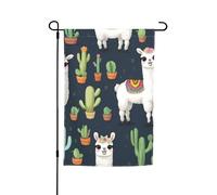 Graziosa stampa bianca con lama e cactus, 30,5 x 45,7 cm, per portico, per tutte le stagioni, per esterni, cortile, decorazione per cortile