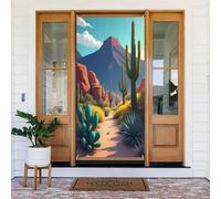 Graziosa stampa con cactus n. 32, decorazione decorativa per porte per interni/esterni, primavera, estate, autunno, inverno, Halloween, Natale, decorazioni per la casa