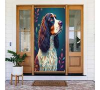 Graziosa stampa dipinta di Spaniel n. 27 coperture decorative per porte, decorazioni per interni ed esterni, primavera, estate, autunno, inverno, Halloween, Natale, decorazioni per la casa