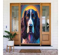 Graziosa stampa Spaniel n. 4 coperture decorative per porte, decorazioni per interni ed esterni, primavera, estate, autunno, inverno, Halloween, Natale, decorazioni per la casa