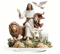 Graziosa statuetta con ali di preghiera a croce, 2D piatta con fiori A-nge Bird New 2025 splendida statua da tavolo,