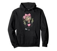 Graziosa Tartaruga strizzacervelli Rosa Occhiali Segno della Pace Rettile Mamma Felpa con Cappuccio