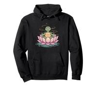 Graziosa Tartaruga Yoga Lotus Posa Mandala Design per consapevolezza Felpa con Cappuccio